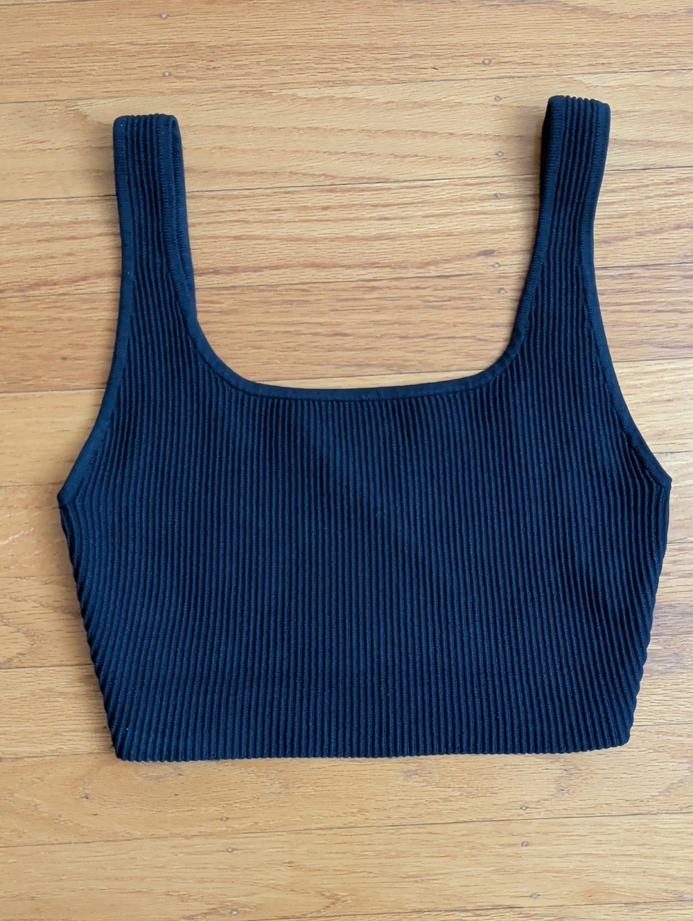 Ribbed Square-Neck Crop Tank